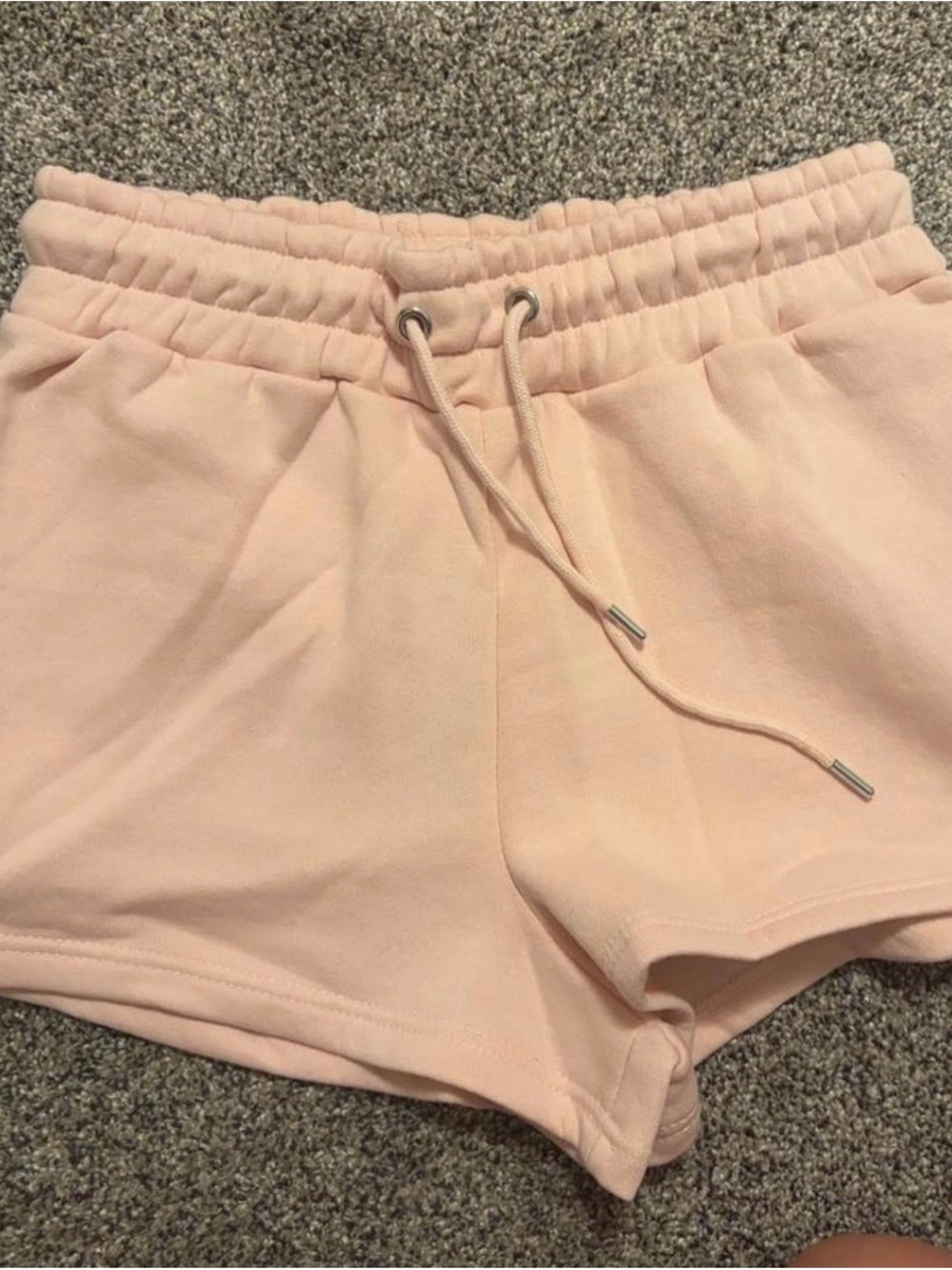Boohoo Pale Pink Elastic Waist Drawstring Shorts